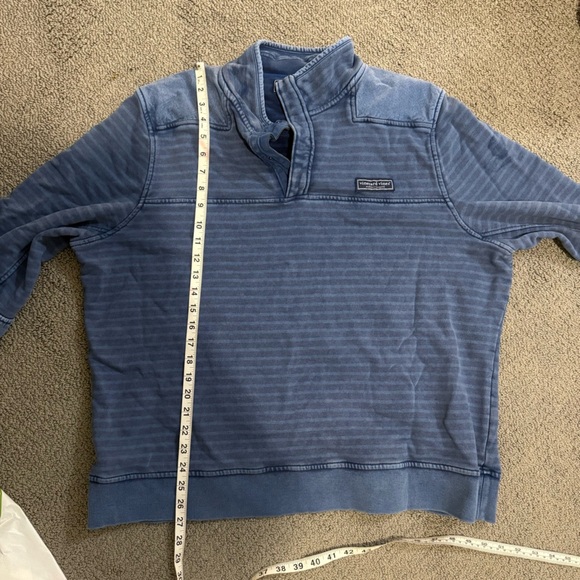 Vineyard Vines Sweater Blue Moonshine Woodhouse Striped Pullover Quarter Zip - Picture 15 of 16